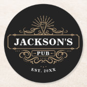 Het jaar van de Pub van de gepersonaliseerde Jouw  Ronde Kartonnen Onderzetter (Voorkant)