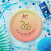 Het jaar van de Snake Design Ombre Papieren Bordje (Feest)