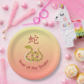 Het jaar van de Snake Design Ombre Papieren Bordje (Feest)