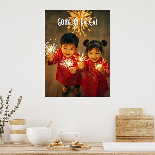 Het jaar van de Snake Wall Art Poster (Keuken)