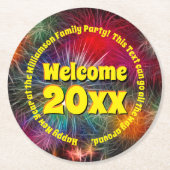 Het Jaar van de verandering geeft Tekst uit voegt  Ronde Kartonnen Onderzetter (Voorkant)