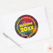 Het Jaar van de verandering geeft Tekst uit voegt  Ronde Sticker (Envelop)