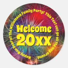 Het Jaar van de verandering geeft Tekst uit voegt  Ronde Sticker