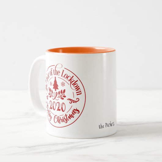 Het Jaar van de Vergrendeling 2020 Zware Kerstmis Tweekleurige Koffiemok (Voorkant links)
