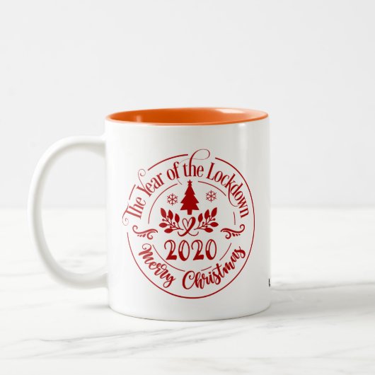 Het Jaar van de Vergrendeling 2020 Zware Kerstmis Tweekleurige Koffiemok (Links)