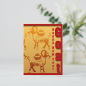 Het jaar van het Goat Happy Chinees Nieuwjaar brie Feestdagenkaart (Staand voorkant)