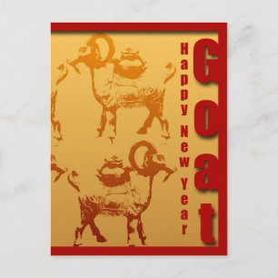 Het jaar van het Goat Happy Chinees Nieuwjaar brie Feestdagenkaart