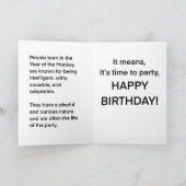 Het jaar van het Monkey Birthday Wenskaart Bedankkaart (Binnen)