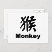 Het jaar van het Monkey Briefkaart (Voorkant / Achterkant)