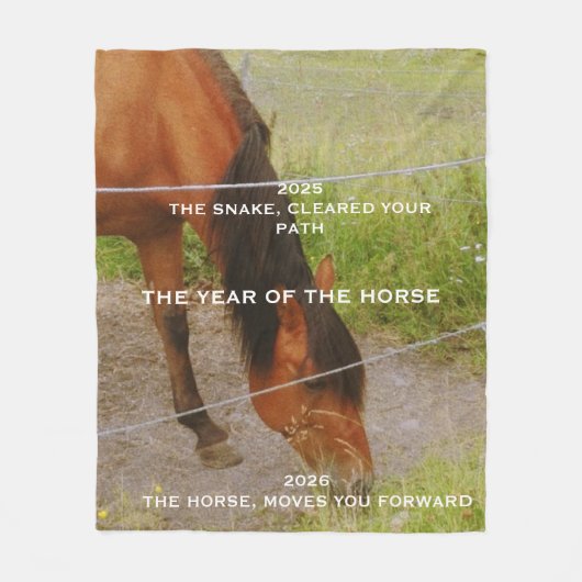 Het jaar van het Paard, 2026 citaat Fleece Deken (Voorkant)