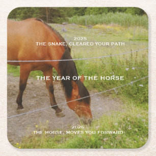 Het jaar van het Paard, 2026 citaat Kartonnen Onderzetters