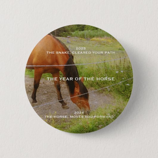 Het jaar van het Paard, 2026 citaat Ronde Button 5,7 Cm (Voorkant)