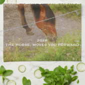 Het jaar van het Paard, 2026 citaat Theedoek (Gevouwen)