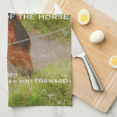 Het jaar van het Paard, 2026 citaat Theedoek (Quarter Fold)