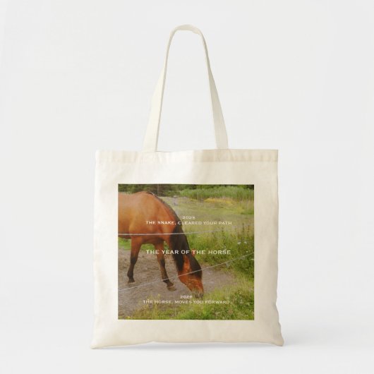 Het jaar van het Paard, 2026 citaat Tote Bag (Voorkant)