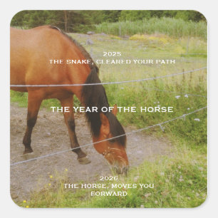 Het jaar van het Paard, 2026 citaat  Vierkante Sticker
