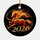 Het Jaar van het Paard 2026 Keramisch Ornament (Voorkant)