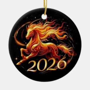 Het Jaar van het Paard 2026 Keramisch Ornament