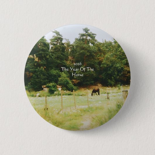 Het Jaar Van Het Paard, 2026, Ronde Button 5,7 Cm (Voorkant)