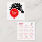 Het jaar van het paard 2026 vierkante visitekaartje (Voorkant / Achterkant)
