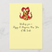 Het jaar van het Snake Wenskaart Advieskaart (Achterkant)