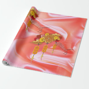 Het jaar van het tijgeroverslagpapier cadeaupapier