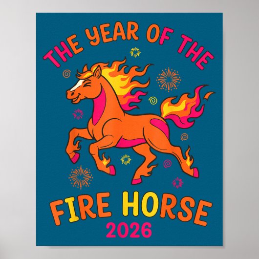 Het Jaar Van Het Vuurpaard 2026 Viering Ontwerp Poster (Voorkant)