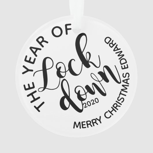 Het jaar van Lockdown 2020 vrolijke kerst Ornament (achterkant)