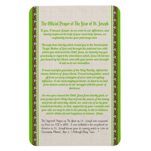 Het Jaar van Sint Joseph (M 036) - Prayer 1 Magneet (Verticaal)