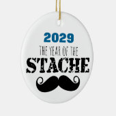 Het Jaar van T\de Staak Mustache Keramisch Ornament (Rechts)