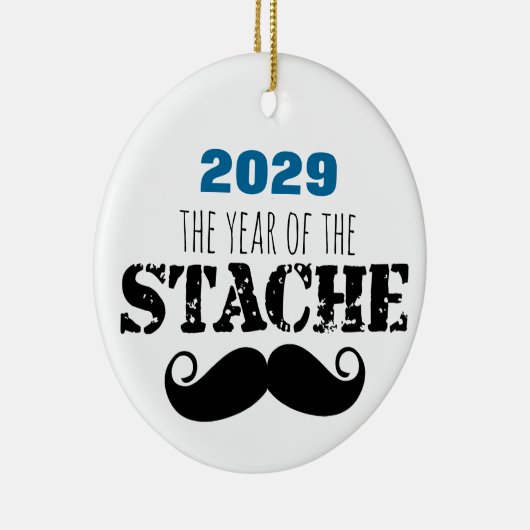 Het Jaar van T\de Staak Mustache Keramisch Ornament (Rechts)