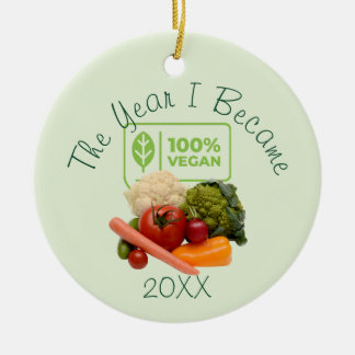 Het jaar waarin ik 100% veganist werd keramisch ornament