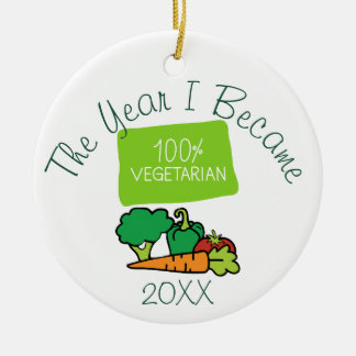 Het jaar waarin ik 100% vegetariër werd keramisch ornament