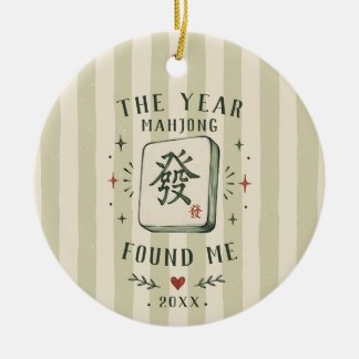 Het jaar waarin Mahjong mij vond met Kerstmis Keramisch Ornament
