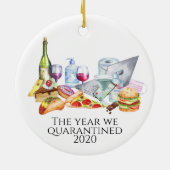 Het jaar waarin we 2020 hebben gegraveerd: 'Covid Keramisch Ornament (Achterkant)