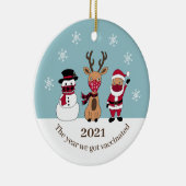 Het jaar waarin we gevaccineerd werden, 2021 Santa Keramisch Ornament (Rechts)
