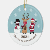 Het jaar waarin we gevaccineerd werden, 2021 Santa Keramisch Ornament (Links)