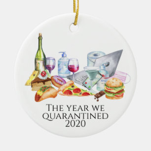 Het jaar waarin we in quarantaine zaten 2020 Covid Keramisch Ornament