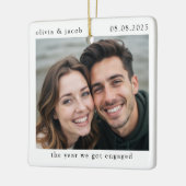 Het jaar waarin we verloofd zijn foto keramisch ornament (Links)