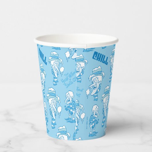 HET JAAR ZONDER EEN SANTA CLAUS™-sneeuwbuispatroon Papieren Bekers (Rechts)