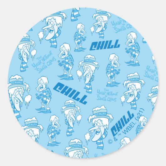 HET JAAR ZONDER EEN SANTA CLAUS™-sneeuwbuispatroon Ronde Sticker (Voorkant)