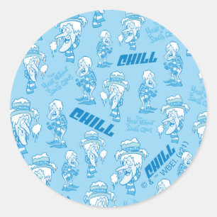 HET JAAR ZONDER EEN SANTA CLAUS™-sneeuwbuispatroon Ronde Sticker