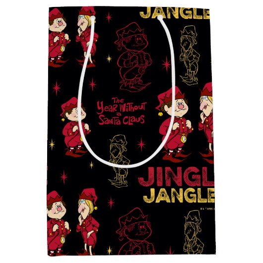 HET JAAR ZONDER SANTA CLAUS™ | Elf Pattern Medium Cadeauzakje (Voorkant)