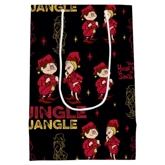 HET JAAR ZONDER SANTA CLAUS™ | Elf Pattern Medium Cadeauzakje (Achterkant)