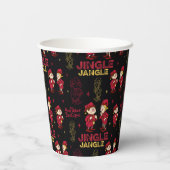 HET JAAR ZONDER SANTA CLAUS™ | Elf Pattern Papieren Bekers (Achterkant)