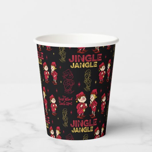 HET JAAR ZONDER SANTA CLAUS™ | Elf Pattern Papieren Bekers (Achterkant)