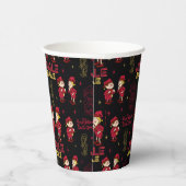 HET JAAR ZONDER SANTA CLAUS™ | Elf Pattern Papieren Bekers (Rechts)