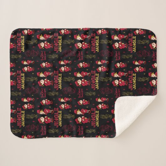 HET JAAR ZONDER SANTA CLAUS™ | Elf Pattern Sherpa Deken (Voorkant (horizontaal))