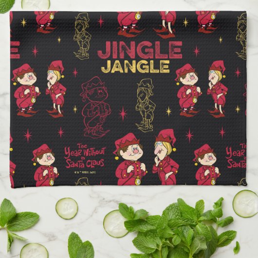 HET JAAR ZONDER SANTA CLAUS™ | Elf Pattern Theedoek (Gevouwen)