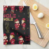 HET JAAR ZONDER SANTA CLAUS™ | Elf Pattern Theedoek (Quarter Fold)
